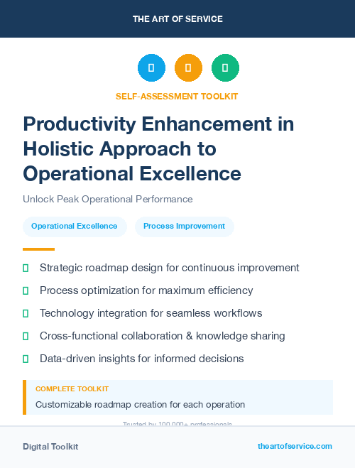 Productivity Enhancement in Holistic Approach to Operational Excellence