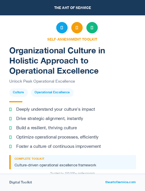 Organizational Culture in Holistic Approach to Operational Excellence