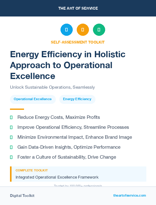 Energy Efficiency in Holistic Approach to Operational Excellence