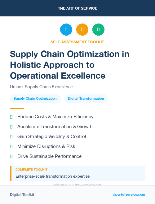 Supply Chain Optimization in Holistic Approach to Operational Excellence