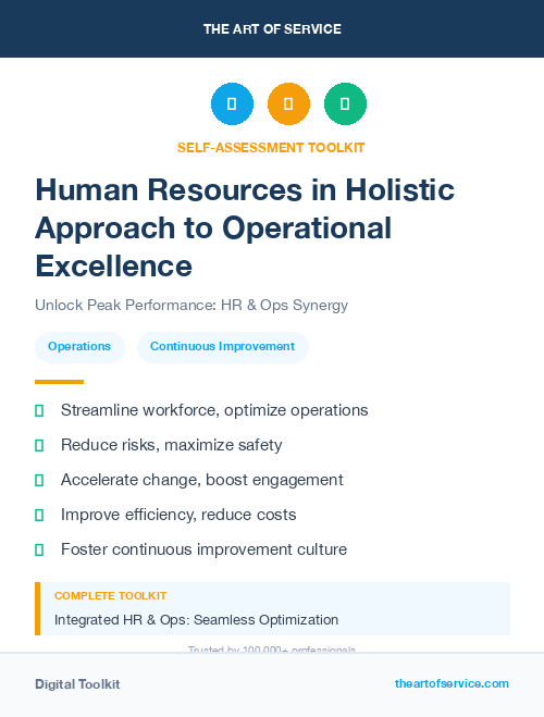 Human Resources in Holistic Approach to Operational Excellence