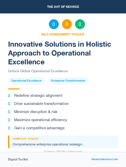 Innovative Solutions in Holistic Approach to Operational Excellence