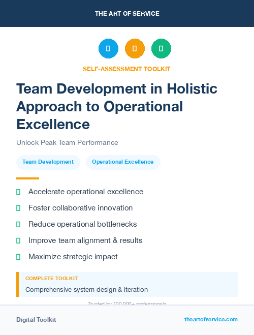 Team Development in Holistic Approach to Operational Excellence