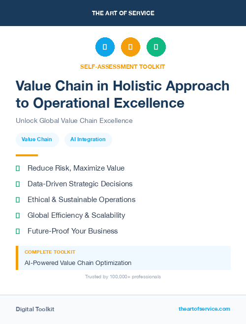 Value Chain in Holistic Approach to Operational Excellence
