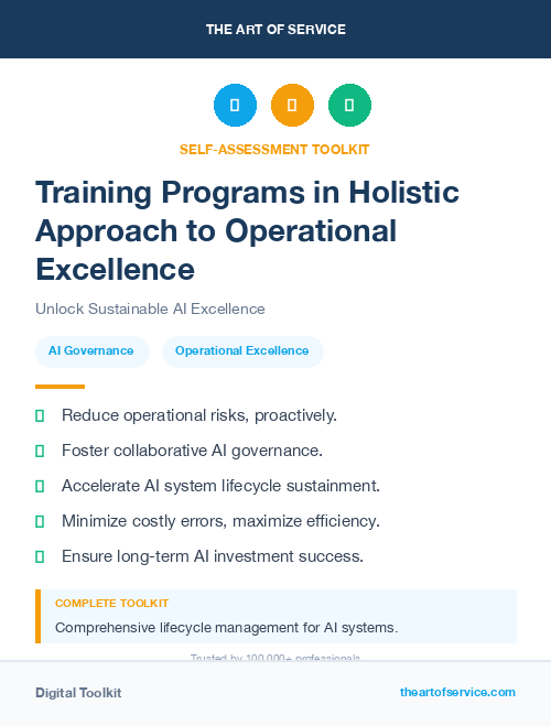 Training Programs in Holistic Approach to Operational Excellence
