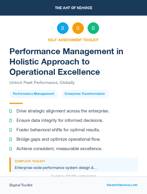 Performance Management in Holistic Approach to Operational Excellence