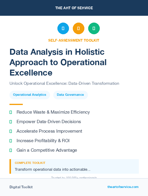 Data Analysis in Holistic Approach to Operational Excellence