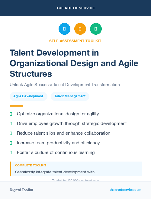 Talent Development in Organizational Design and Agile Structures