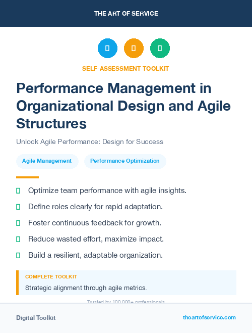 Performance Management in Organizational Design and Agile Structures