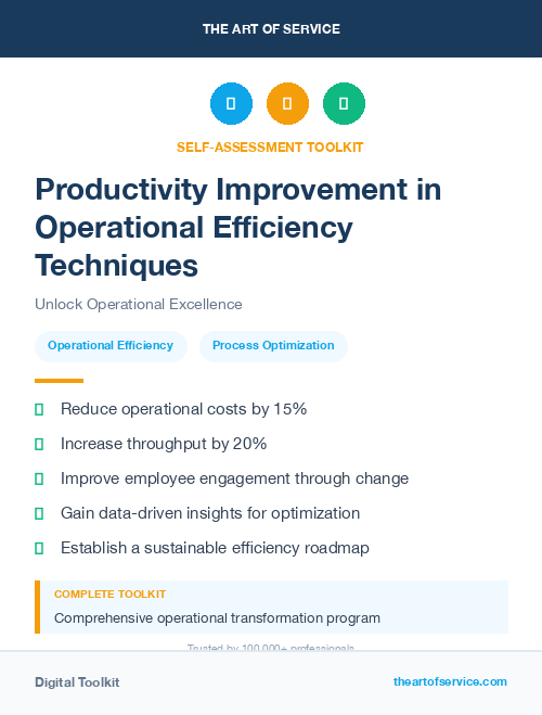 Productivity Improvement in Operational Efficiency Techniques