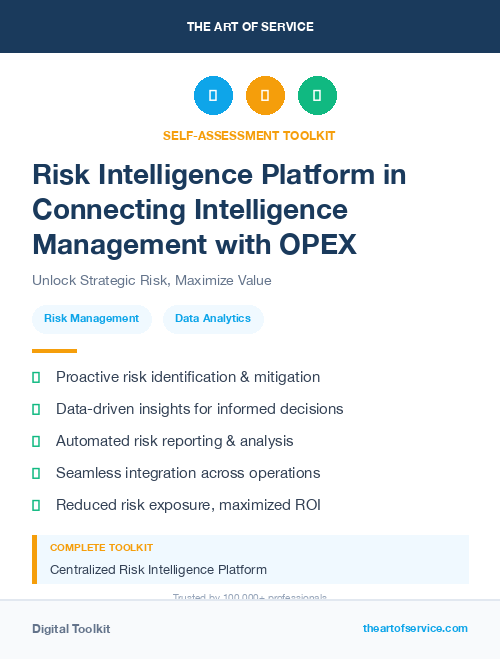 Risk Intelligence Platform in Connecting Intelligence Management with OPEX
