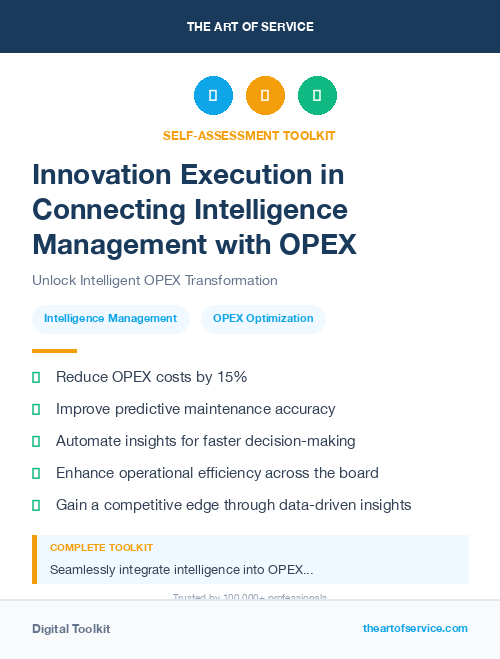 Innovation Execution in Connecting Intelligence Management with OPEX