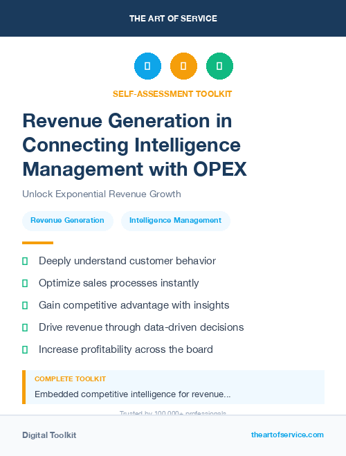 Revenue Generation in Connecting Intelligence Management with OPEX