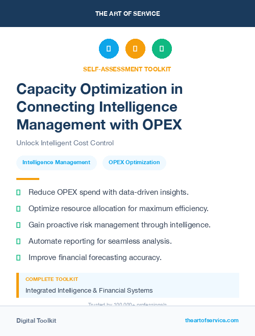 Capacity Optimization in Connecting Intelligence Management with OPEX