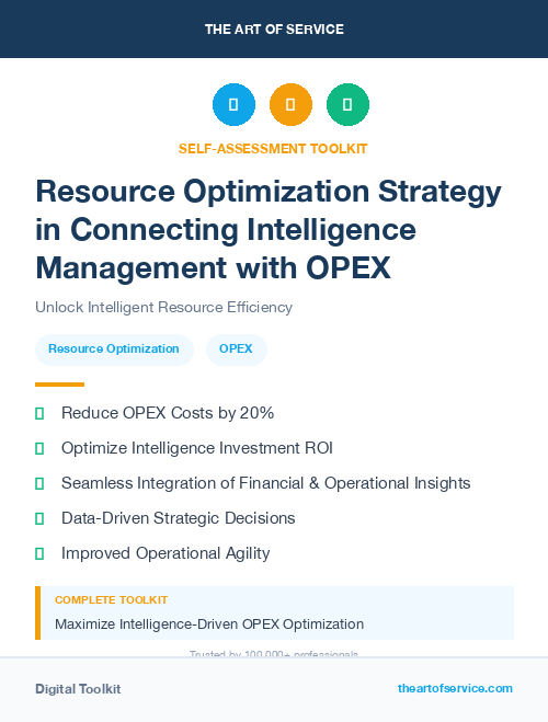 Resource Optimization Strategy in Connecting Intelligence Management with OPEX