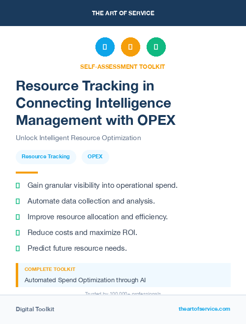 Resource Tracking in Connecting Intelligence Management with OPEX