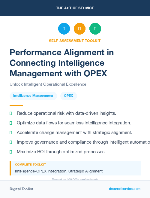 Performance Alignment in Connecting Intelligence Management with OPEX