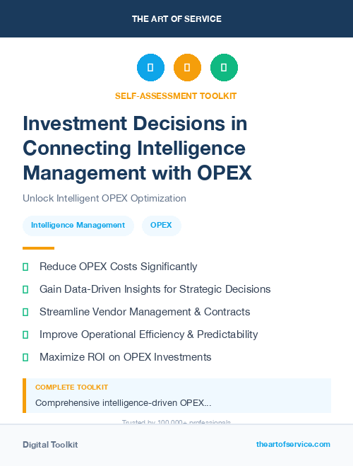 Investment Decisions in Connecting Intelligence Management with OPEX