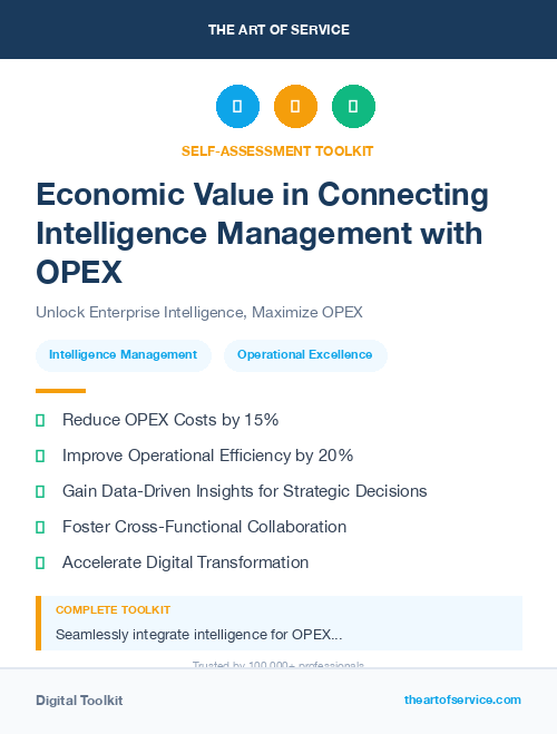 Economic Value in Connecting Intelligence Management with OPEX