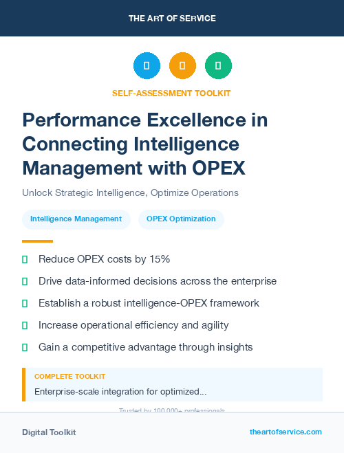 Performance Excellence in Connecting Intelligence Management with OPEX