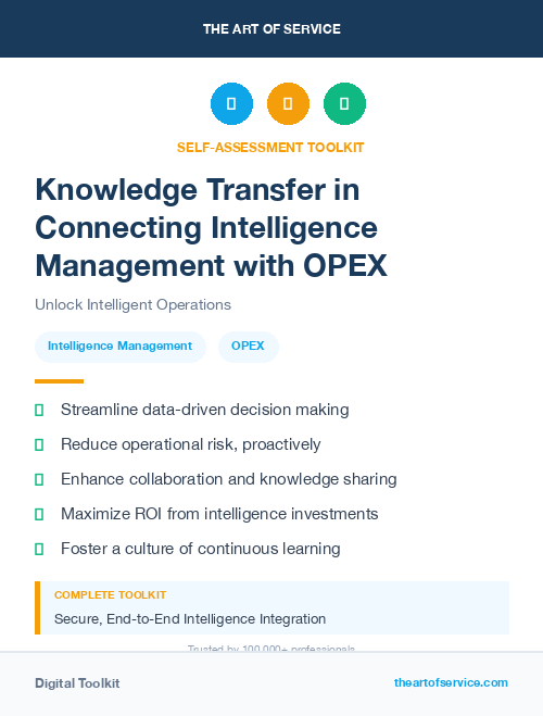 Knowledge Transfer in Connecting Intelligence Management with OPEX