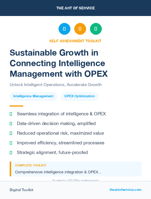 Sustainable Growth in Connecting Intelligence Management with OPEX