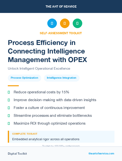 Process Efficiency in Connecting Intelligence Management with OPEX