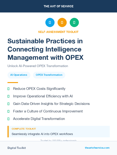 Sustainable Practices in Connecting Intelligence Management with OPEX