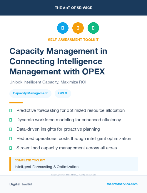 Capacity Management in Connecting Intelligence Management with OPEX