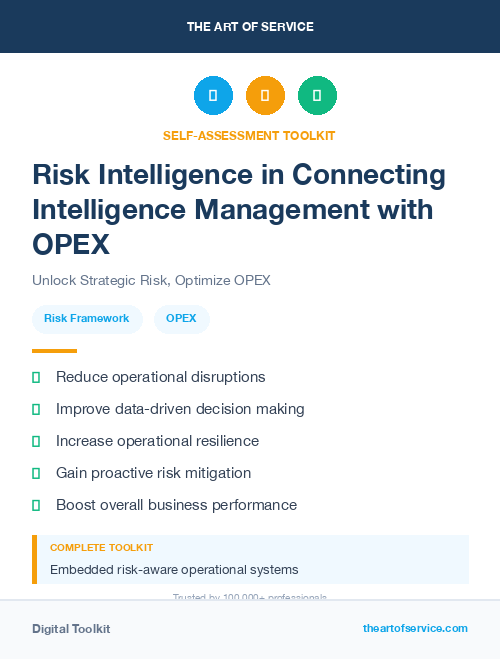 Risk Intelligence in Connecting Intelligence Management with OPEX