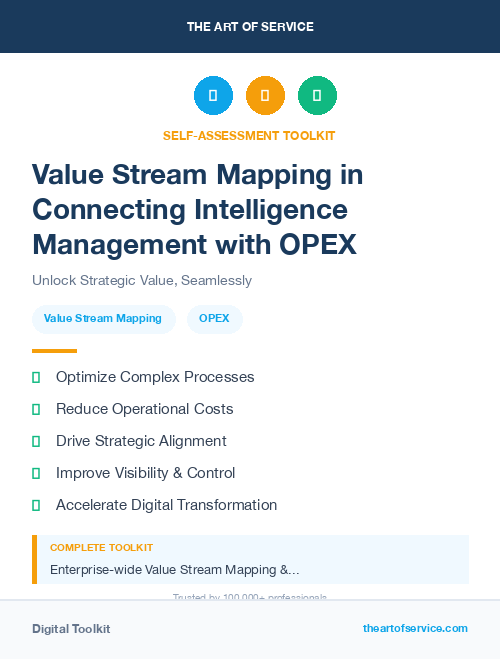 Value Stream Mapping in Connecting Intelligence Management with OPEX