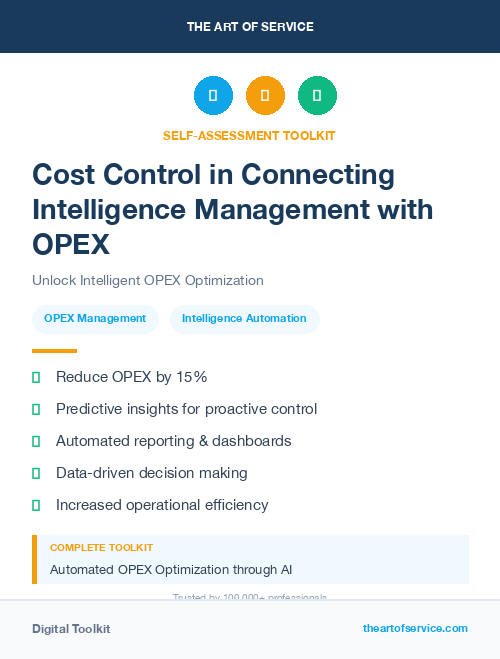 Cost Control in Connecting Intelligence Management with OPEX