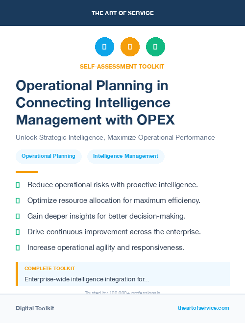 Operational Planning in Connecting Intelligence Management with OPEX