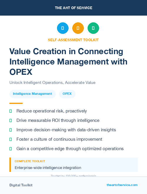 Value Creation in Connecting Intelligence Management with OPEX