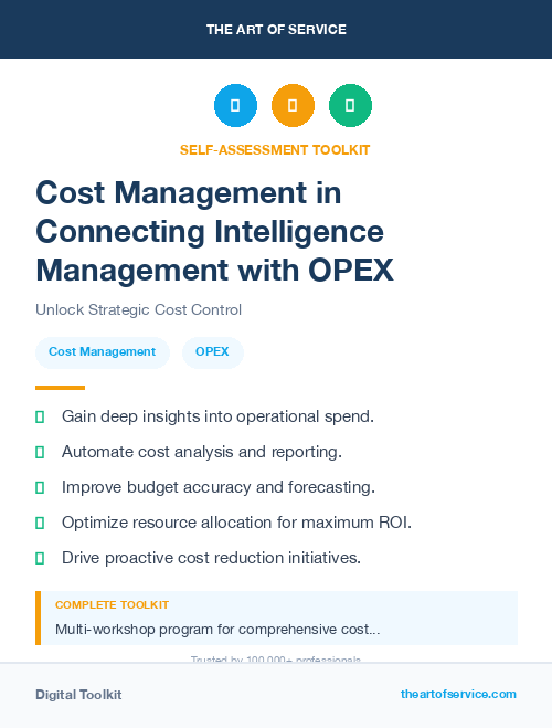 Cost Management in Connecting Intelligence Management with OPEX