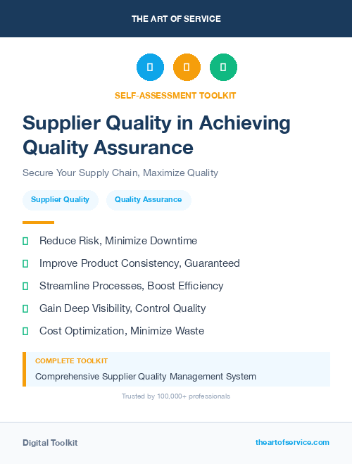 Supplier Quality in Achieving Quality Assurance