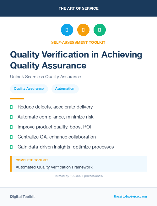 Quality Verification in Achieving Quality Assurance