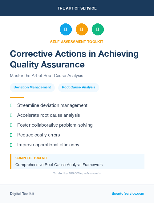 Corrective Actions in Achieving Quality Assurance
