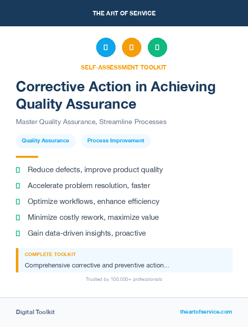 Corrective Action in Achieving Quality Assurance