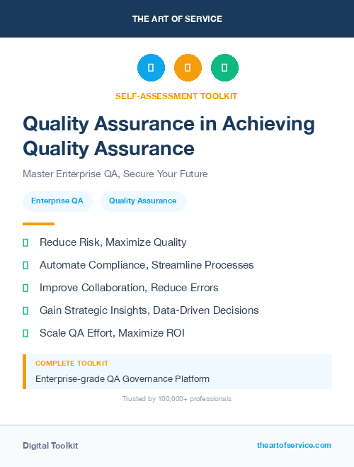 Quality Assurance in Achieving Quality Assurance