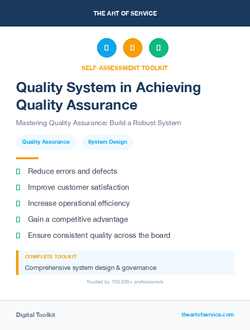 Quality System in Achieving Quality Assurance