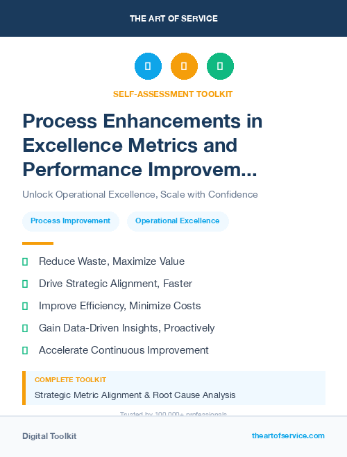 Process Enhancements in Excellence Metrics and Performance Improvement Streamlining Processes for Efficiency