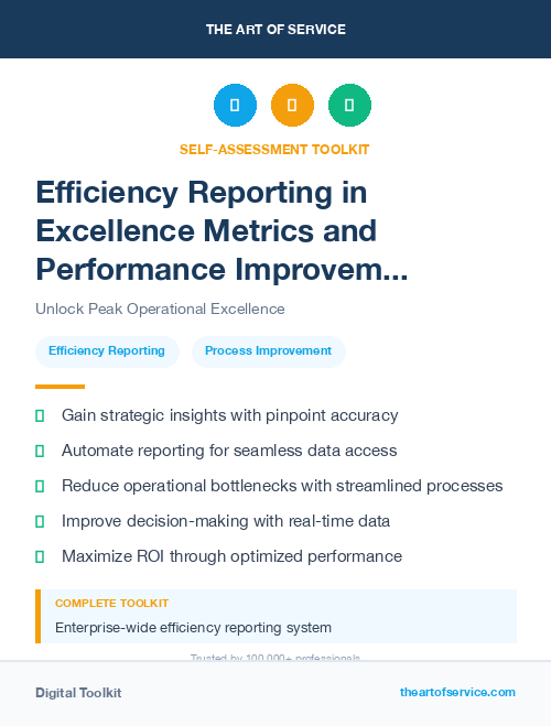 Efficiency Reporting in Excellence Metrics and Performance Improvement Streamlining Processes for Efficiency
