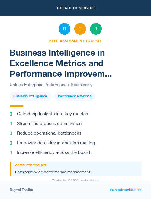 Business Intelligence in Excellence Metrics and Performance Improvement Streamlining Processes for Efficiency