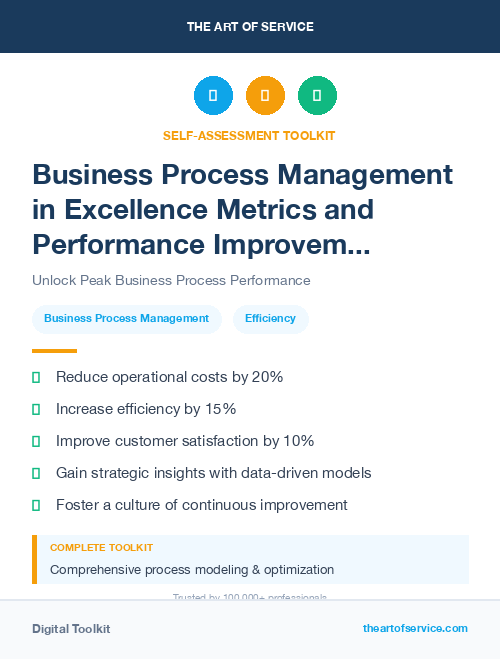 Business Process Management in Excellence Metrics and Performance Improvement Streamlining Processes for Efficiency