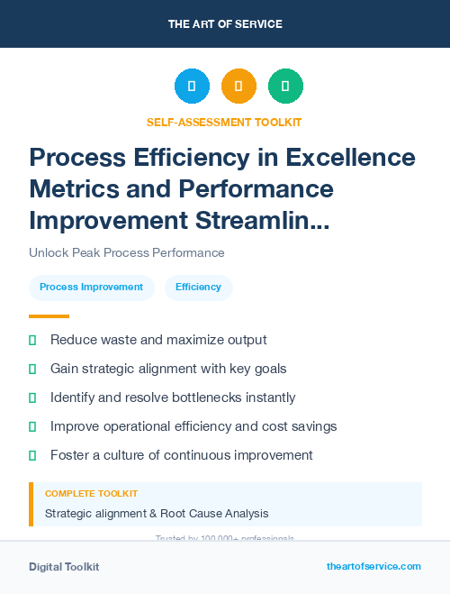 Process Efficiency in Excellence Metrics and Performance Improvement Streamlining Processes for Efficiency