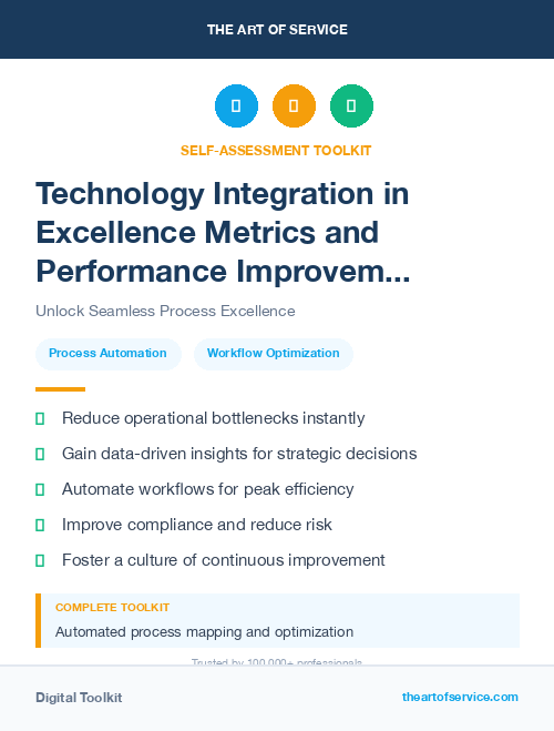 Technology Integration in Excellence Metrics and Performance Improvement Streamlining Processes for Efficiency