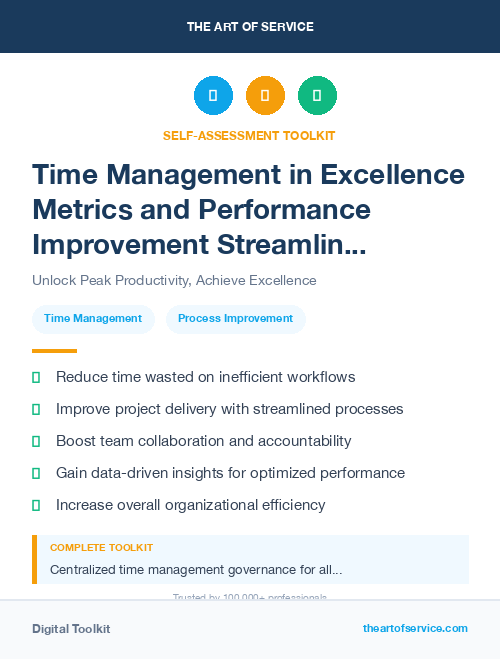 Time Management in Excellence Metrics and Performance Improvement Streamlining Processes for Efficiency