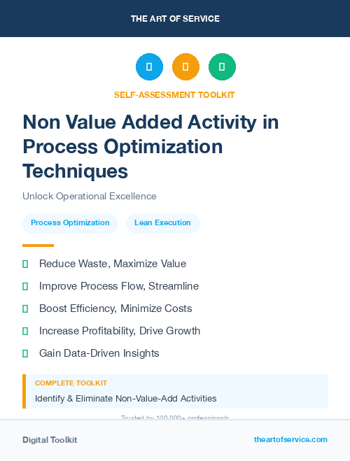 Non Value Added Activity in Process Optimization Techniques