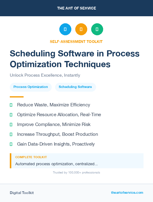 Scheduling Software in Process Optimization Techniques
